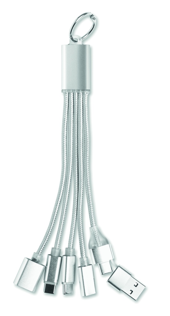 Brelok 3w1 kabel ładujący MO3150-14 - srebrny