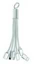 Brelok 3w1 kabel ładujący MO3150-14 - srebrny