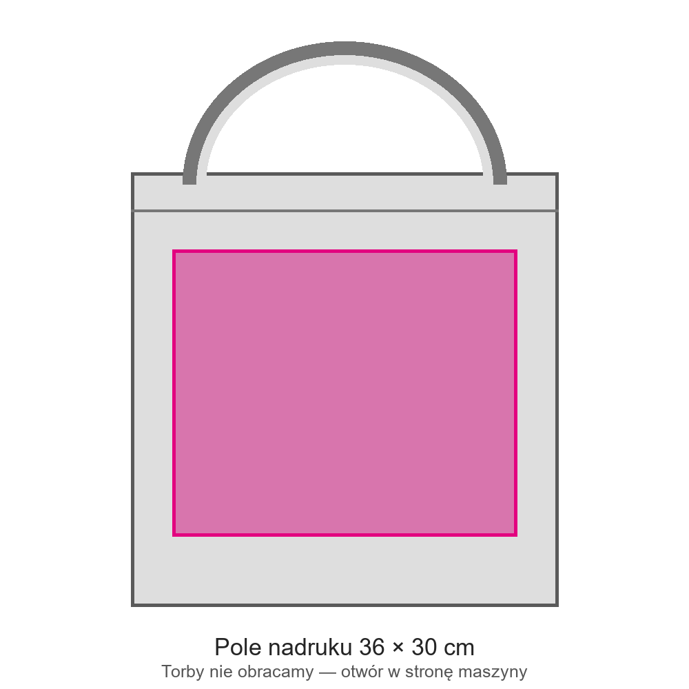 Sitodruk 1 kolor — torba jutowa — pole 36 × 30 cm