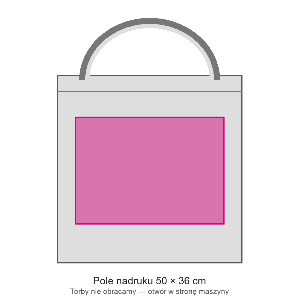 Sitodruk 1 kolor — torba jutowa — pole 50 × 36 cm