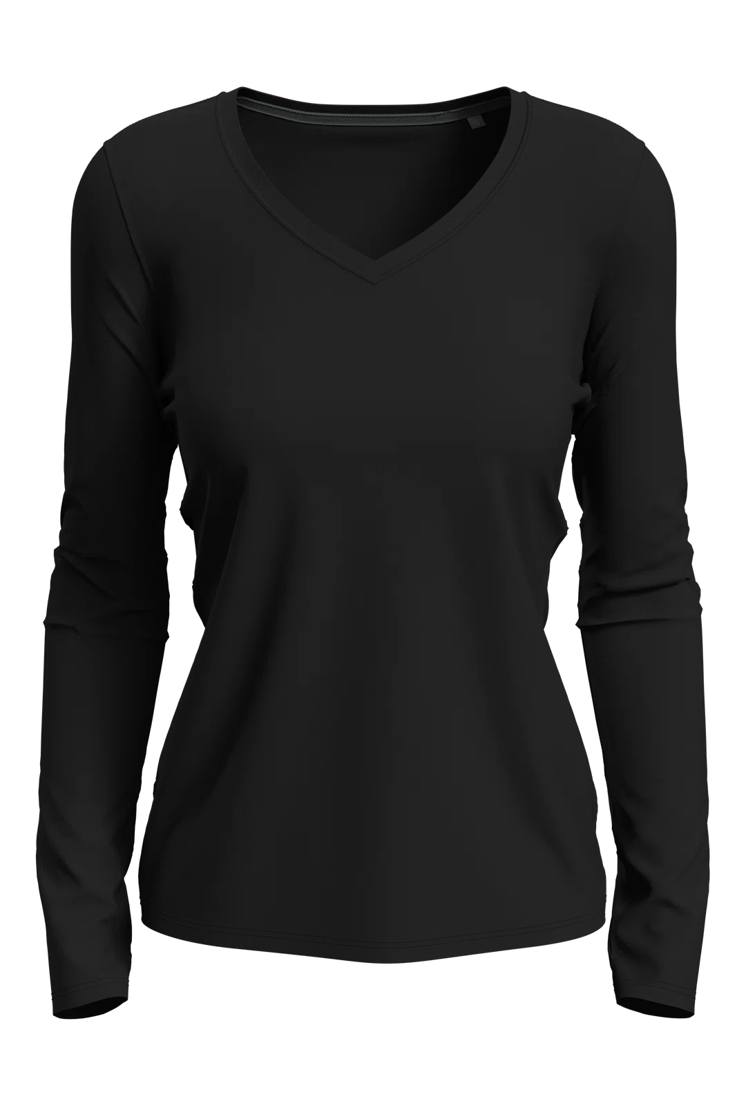 Bluzka Damska Slim z Dlugim Rekawem S9720 - Black Opal