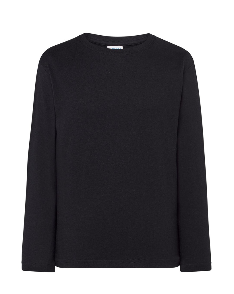 T-shirt Dziecięcy z Długim Rękawem Bawełniany TSRK 150 LS - Black