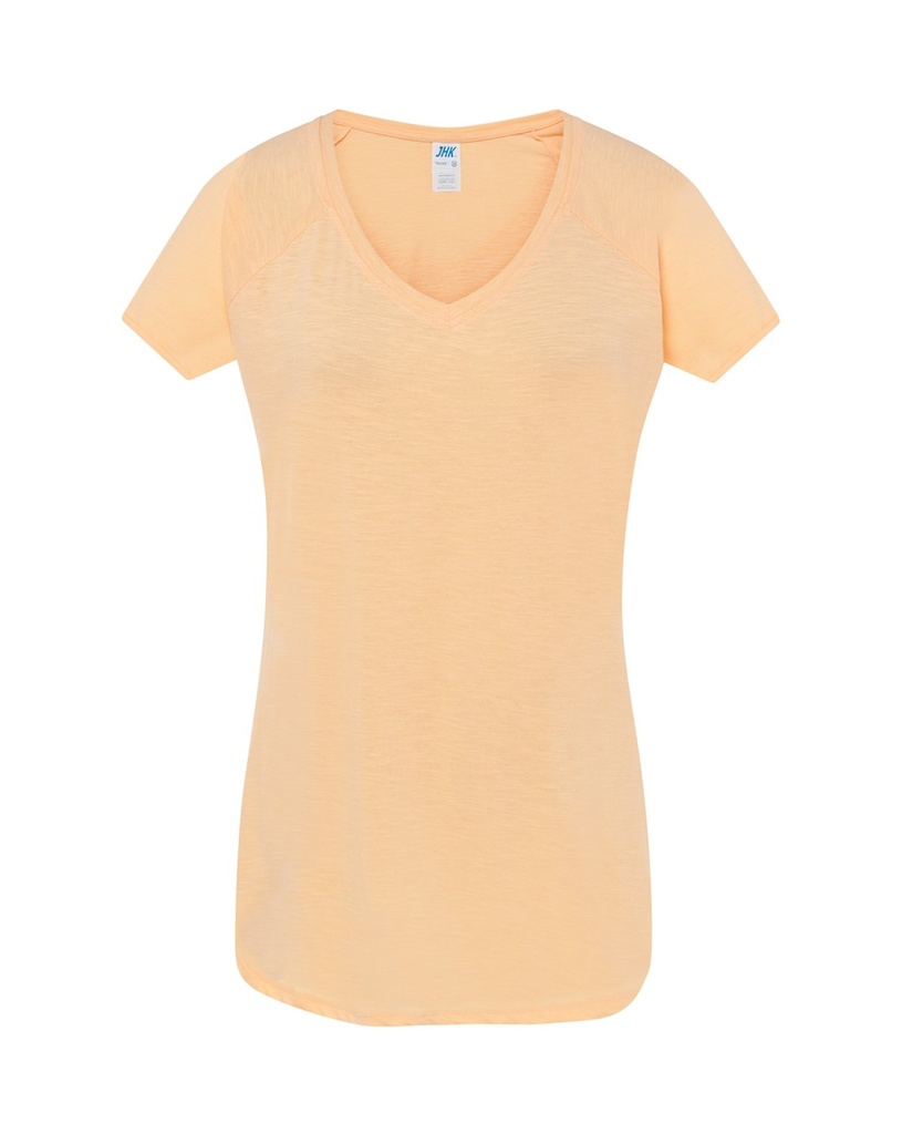 T-shirt Damski Bawełniany TSUL SLB - Orange Neon