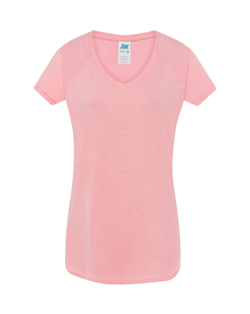T-shirt Damski Bawełniany TSUL SLB - Pink Neon