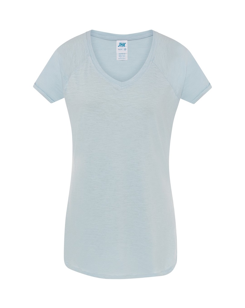 T-shirt Damski Bawełniany TSUL SLB - Sky Blue Neon