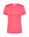 T-shirt Damski Sportowy Slim Poliester JHK101 - Fucsia Fluor
