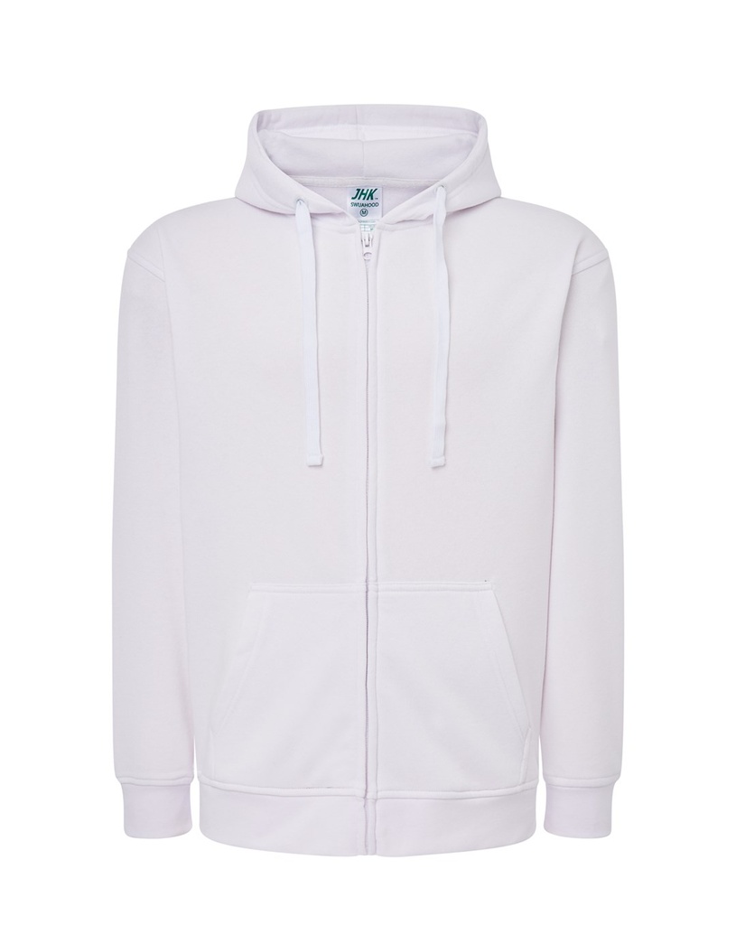 Bluza Meska z Kapturem i Zamkiem Szczotkowana Mieszanka SWUA HOOD - White