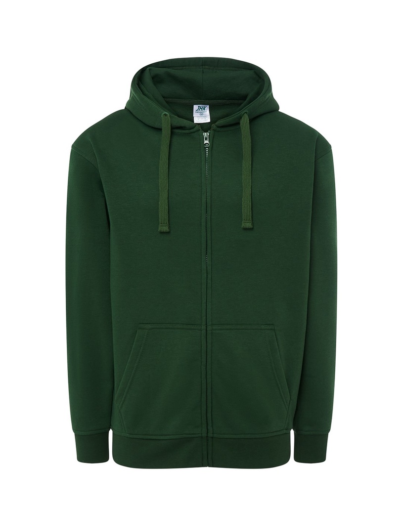 Bluza Meska z Kapturem i Zamkiem Szczotkowana Mieszanka JHK422 - Bottle Green