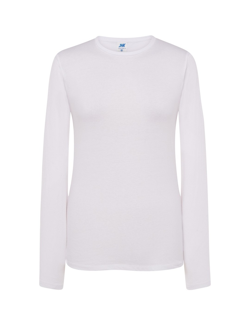 T-shirt Damski z Długim Rękawem Bawełniany TSRL CMF LS - White