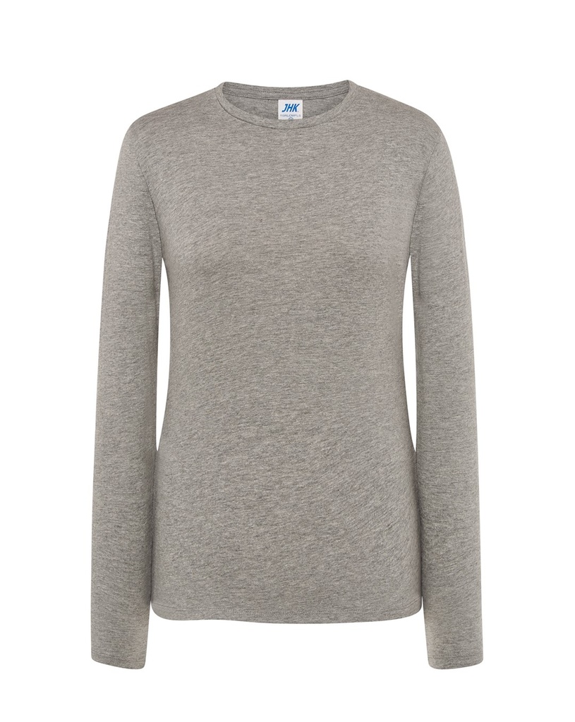 T-shirt Damski z Długim Rękawem Bawełniany TSRL CMF LS - Grey Melange