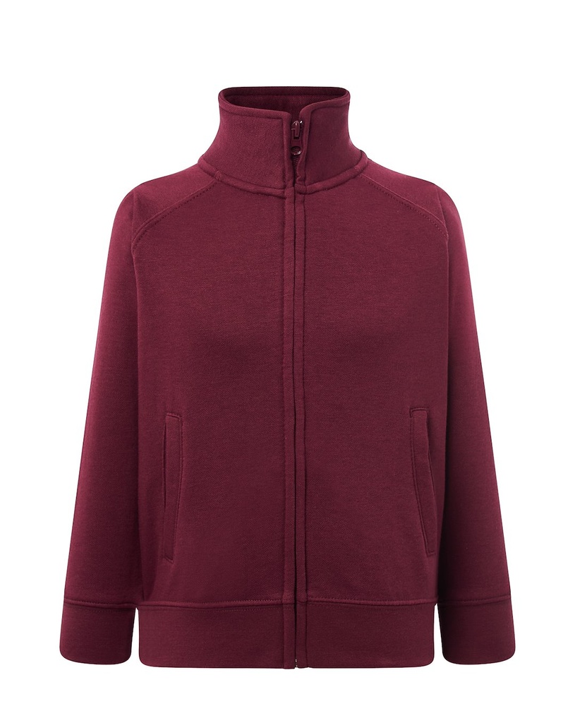 Bluza Dziecięca z Kapturem Rozpinana Poliestrowa SWRK FUZIP - Burgundy