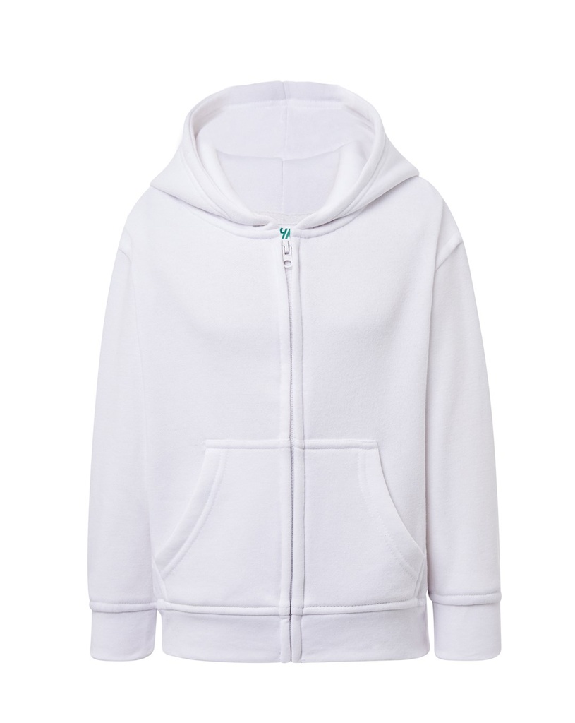 Bluza Dziecięca z Kapturem Rozpinana Poliestrowa SWRK HOOD - White