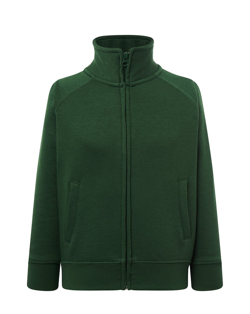 Bluza Dziecięca z Kapturem Rozpinana Poliestrowa SWRK FUZIP - Bottle Green