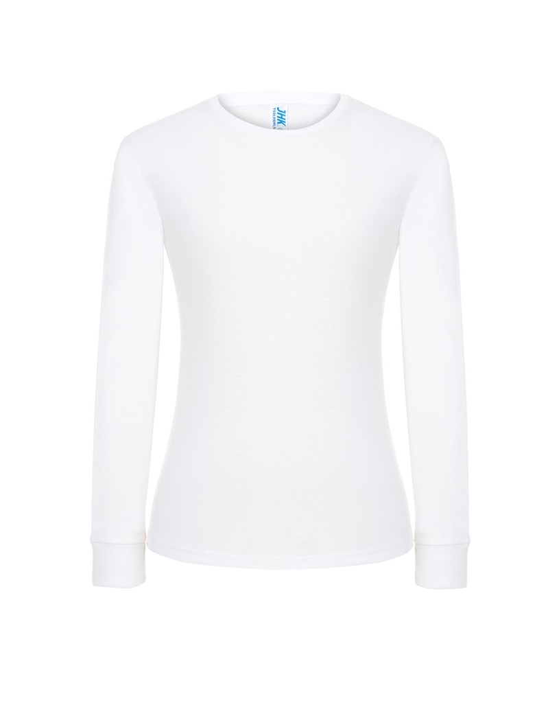 T-shirt Damski Slim Premium z Długim Rękawem Bawełniany TSRL PRM LS - White