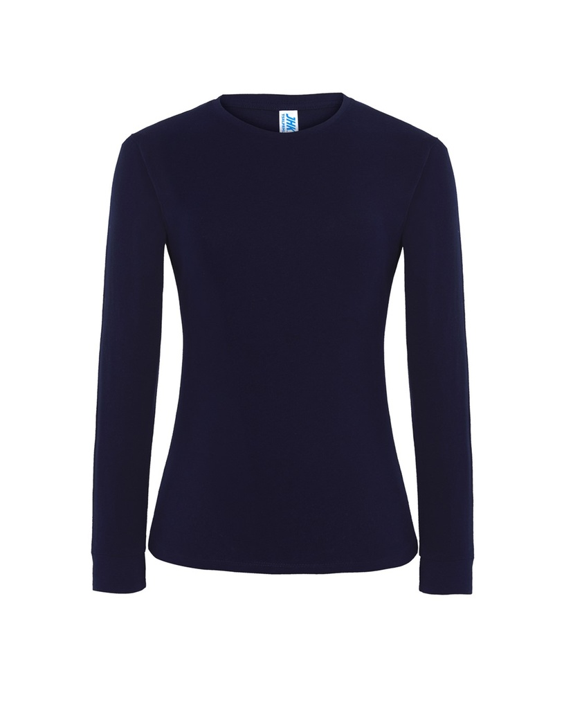 T-shirt Damski Slim Premium z Długim Rękawem Bawełniany TSRL PRM LS - Navy