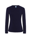 T-shirt Damski Slim Premium z Długim Rękawem Bawełniany TSRL PRM LS - Navy