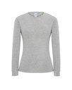 T-shirt Damski Slim Premium z Długim Rękawem Bawełniany TSRL PRM LS - Grey Melange