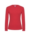 T-shirt Damski Slim Premium z Długim Rękawem Bawełniany TSRL PRM LS - Red