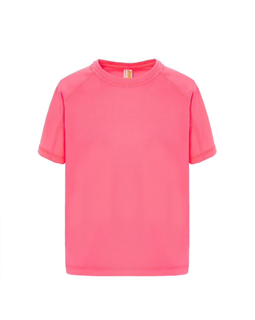 T-shirt Dziecięcy Sportowy Poliestrowy SPORT KID - Fucsia Fluor