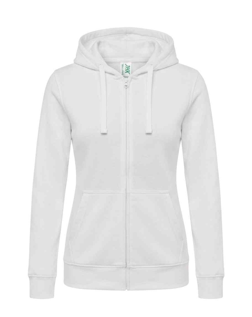 Bluza Damska z Kapturem Rozpinana Poliestrowa SWUL HOOD 240 - White