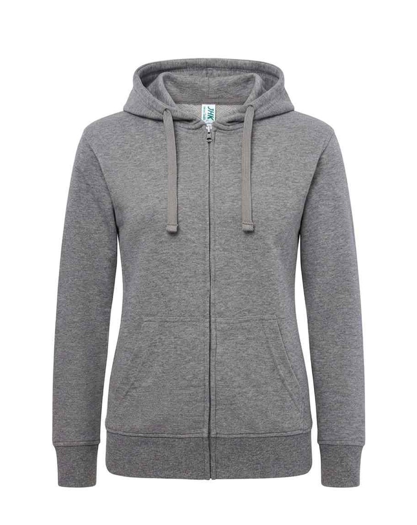 Bluza Damska z Kapturem Rozpinana Poliestrowa SWUL HOOD 240 - Grey Melange