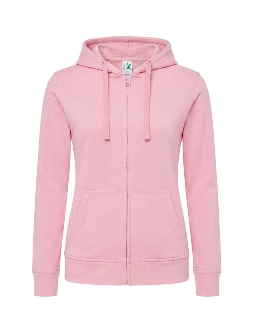 Bluza Damska z Kapturem Rozpinana Poliestrowa SWUL HOOD 240 - Pink