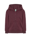 Bluza Dziecięca z Kapturem Rozpinana Poliestrowa SWRK HOOD - Burgundy