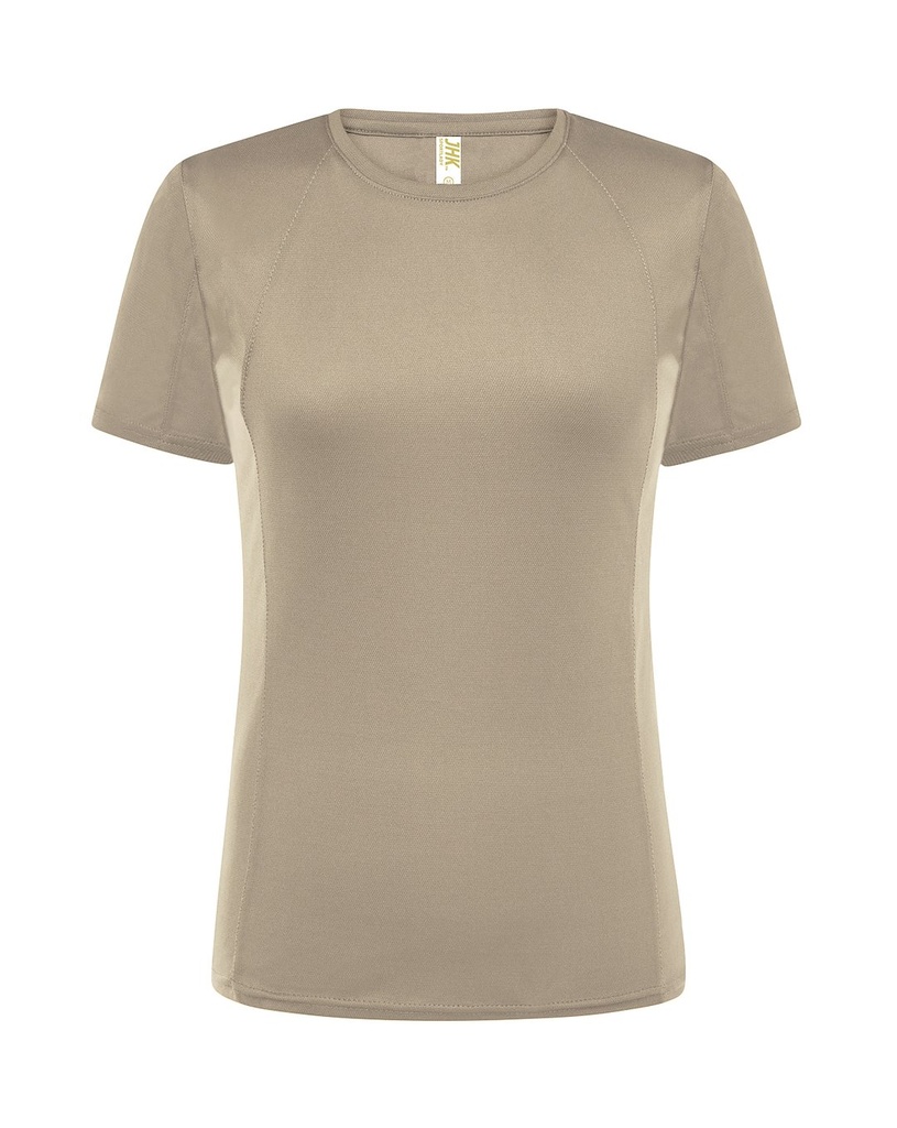 T-shirt Damski Sportowy Slim Poliester JHK101 - Desert