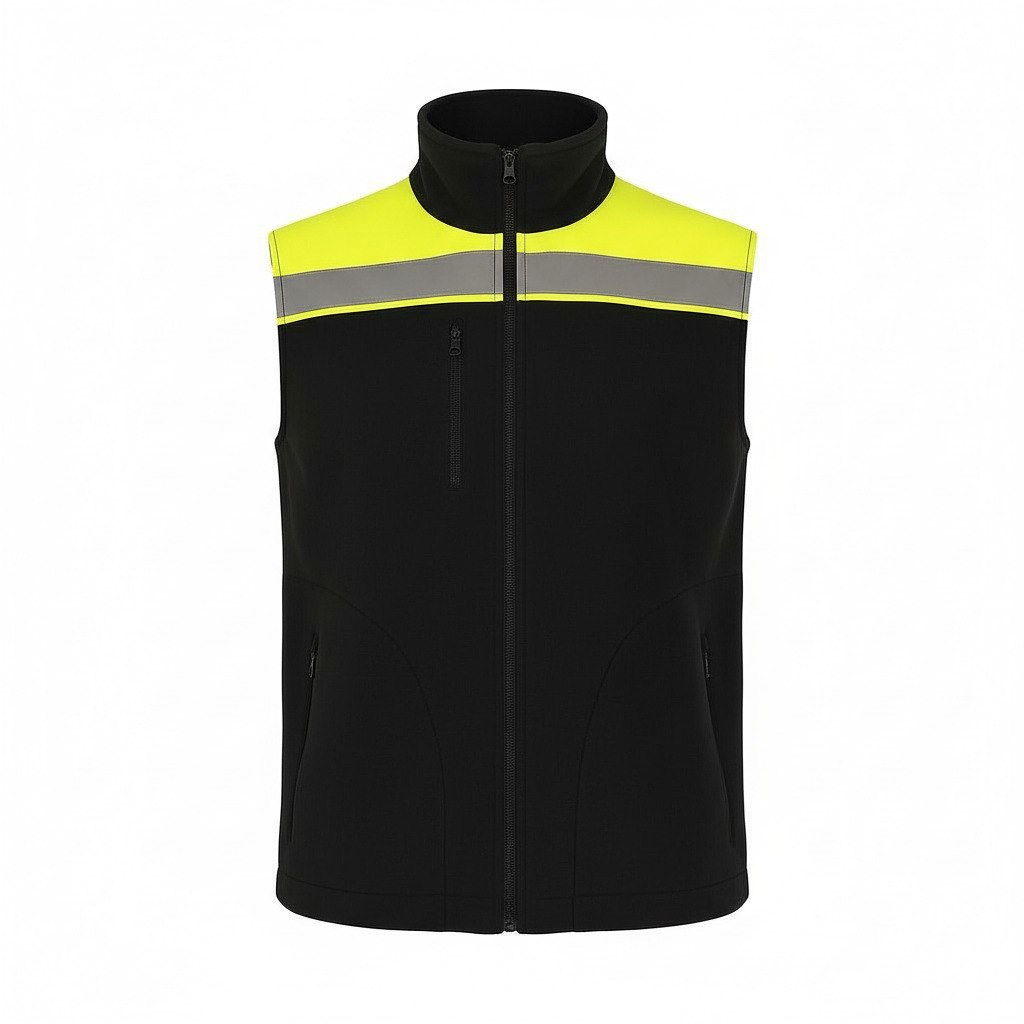 Kamizelka Premium Poliestrowa KAMIZELKA MOONTEX 410 HV NEOSTAR - SYF - Black/Gold Fluor