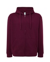 Bluza Meska z Kapturem i Zamkiem Szczotkowana Mieszanka JHK422 - Burgundy