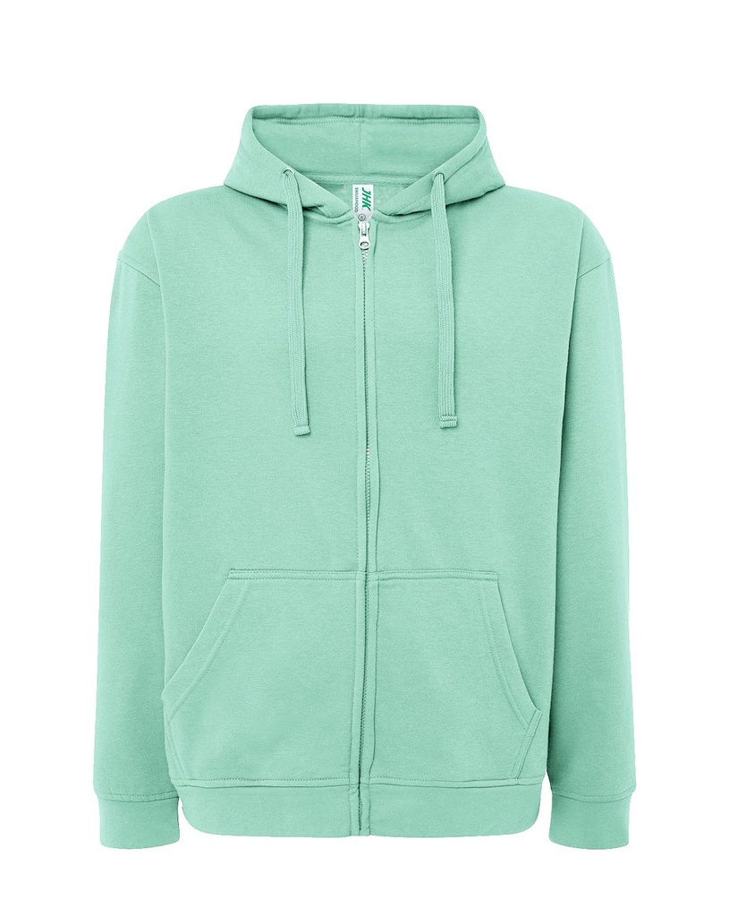 Bluza Meska z Kapturem i Zamkiem Szczotkowana Mieszanka JHK422 - Mint Green