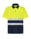 T-shirt Poliestrowy HV02U00 POLO SS - Navy / Gold Fluor