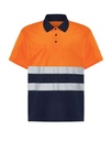 T-shirt Poliestrowy HV02U00 POLO SS - Navy / Orange Fluor