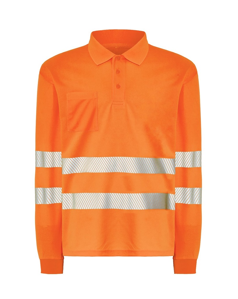 T-shirt z Długim Rękawem Poliestrowy HV02U00LS POLO LS - Orange Fluor