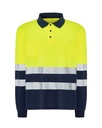T-shirt z Długim Rękawem Poliestrowy HV02U00LS POLO LS - Navy / Gold Fluor