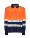 T-shirt z Długim Rękawem Poliestrowy HV02U00LS POLO LS - Navy / Orange Fluor
