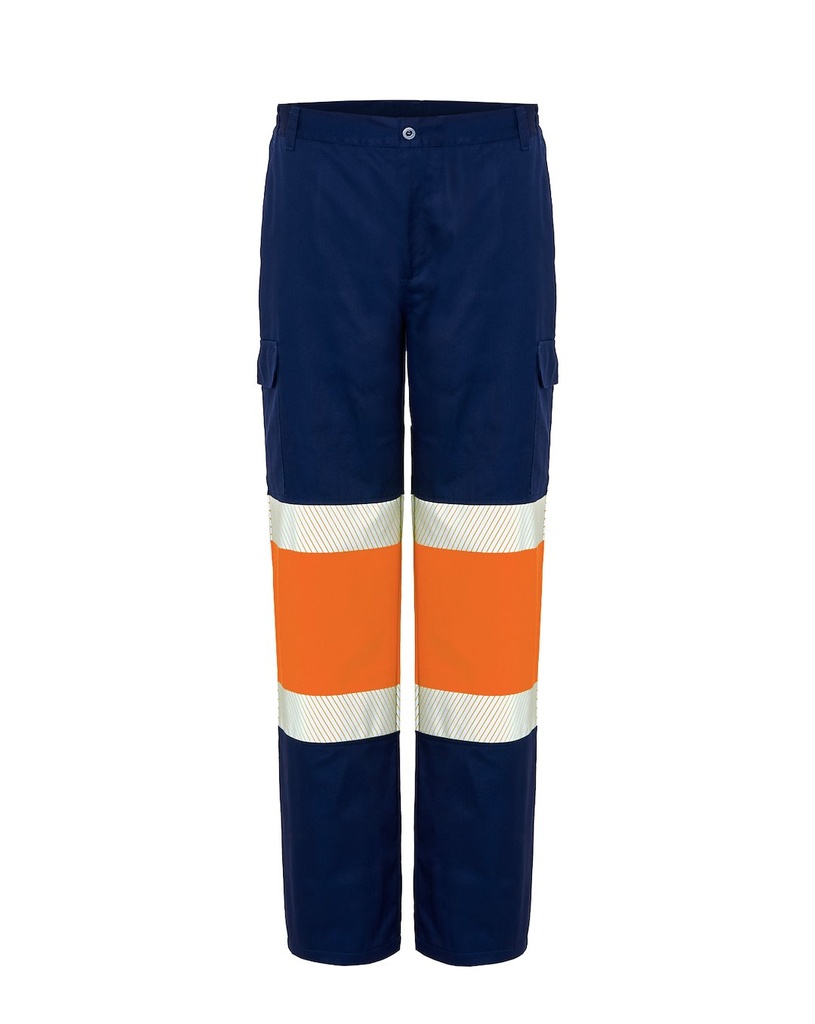 Spodnie HV12U00 - Navy / Orange Fluor