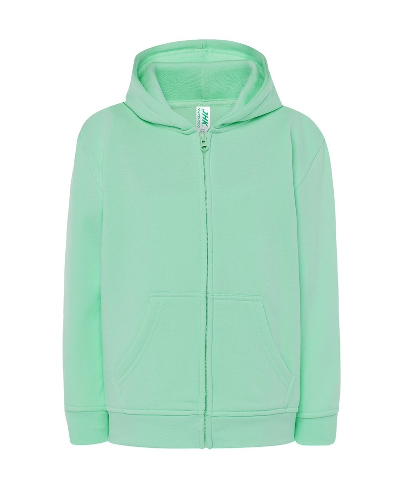 Bluza Dziecięca z Kapturem Rozpinana Poliestrowa SWRK HOOD - Mint Green