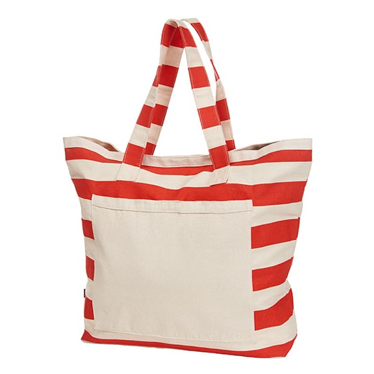 Torba Duza Bawelniana w Paski HF9116 - Red