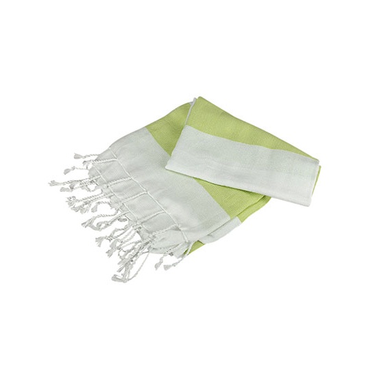 Recznik Hamam Bawelniany AR058 - White & Lime Green