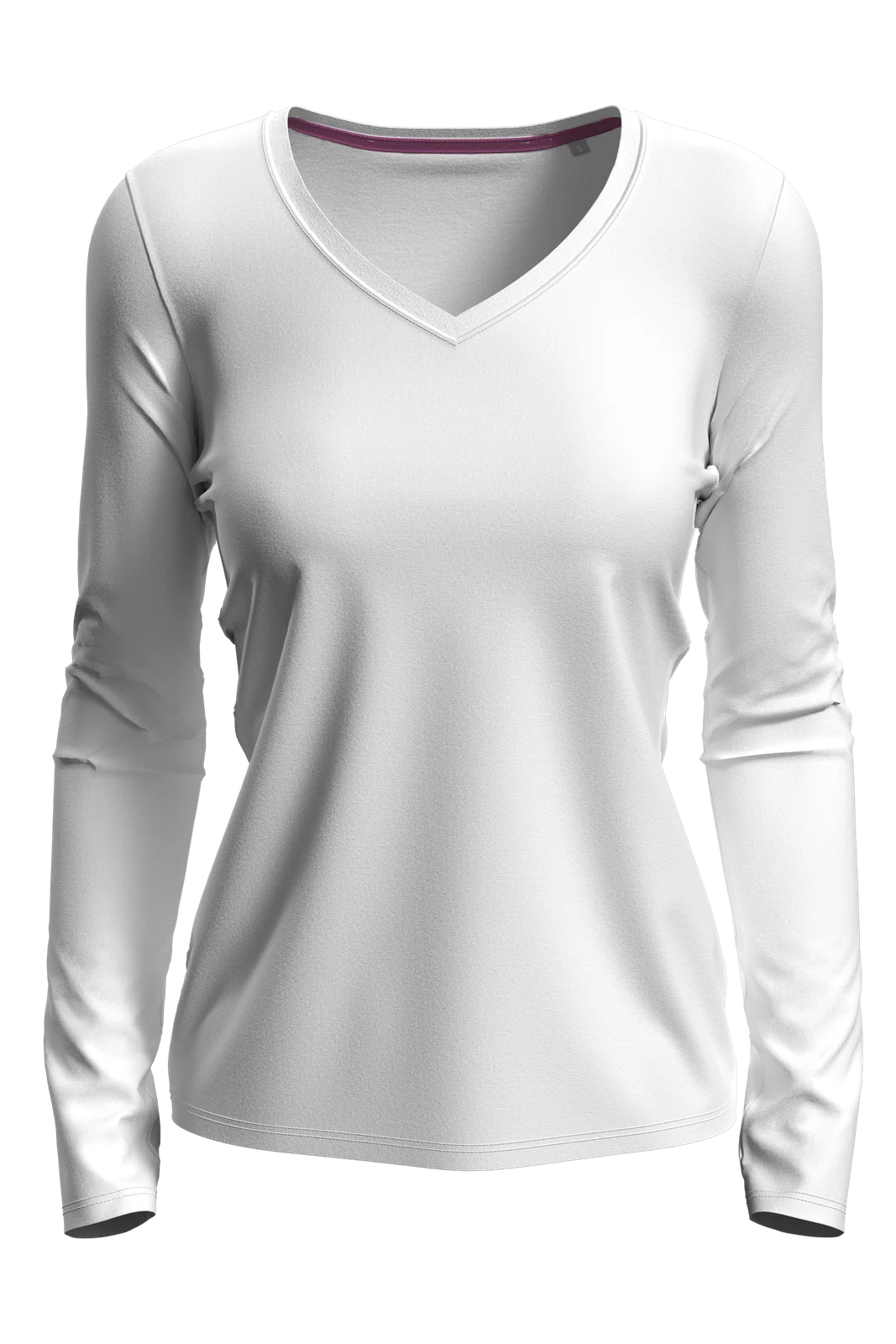 Bluzka Damska Slim z Dlugim Rekawem S9720 - White