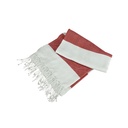 Ręcznik Hamam Bawełniany AR058 - White & Fire Red