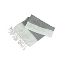Recznik Hamam Bawelniany AR058 - White & Anthracite Grey