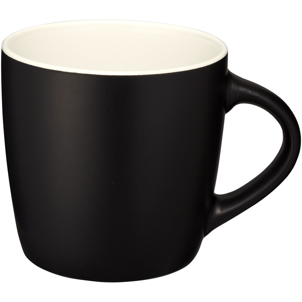 Kubek ceramiczny Riviera 100476 - Czarno-biały
