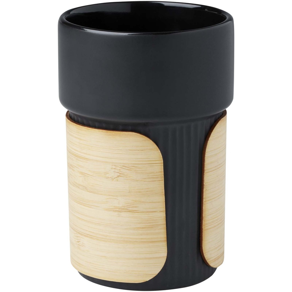 Fika kubek 340 ml z bambusową osłoną 100809 - Czarny
