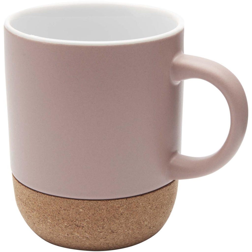Billie kubek ceramiczny o pojemności 300 ml z detalami z korka i matowym wykończeniem 100847 - Przygaszony róż