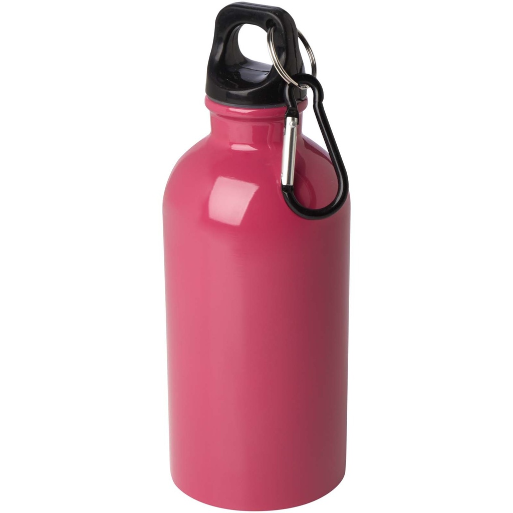 Oregon butelka na wodę o pojemności 400 ml z karabińczykiem wykonana ze stali nierdzewnej z jednowarstwową ścianką z certyfik 100860 - Magenta