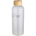 Mirage butelka ze szkła borokrzemowego o pojemności 650 ml z pojedynczą ścianką i zakrętką bambusową 100930 - Przezroczysty