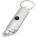 Flare latarka LED i otwieracz do butelek z łańcuchem do kluczy wykonany z aluminium IPX z recyklingu 104574 - Srebrny