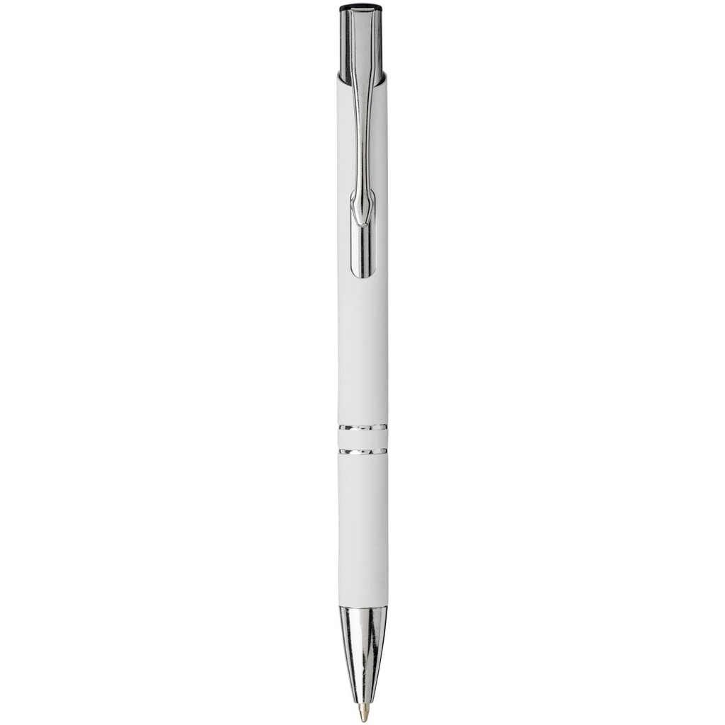 Miękki w dotyku długopis automatyczny Moneta 107437 - Biały
